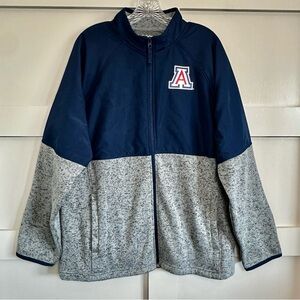 University Of Arizona Wildcats Full-Zip Fleece Jacket Men’s Size Lrg Navy Gray